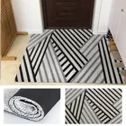Пылезащитный кожаный коврик из ПВХ с геометрическим рисунком в виде шелковой петли, черный и белый клетчатый уличный коврик в клетку, скребок для обуви, коврик для двери, коврик для входа