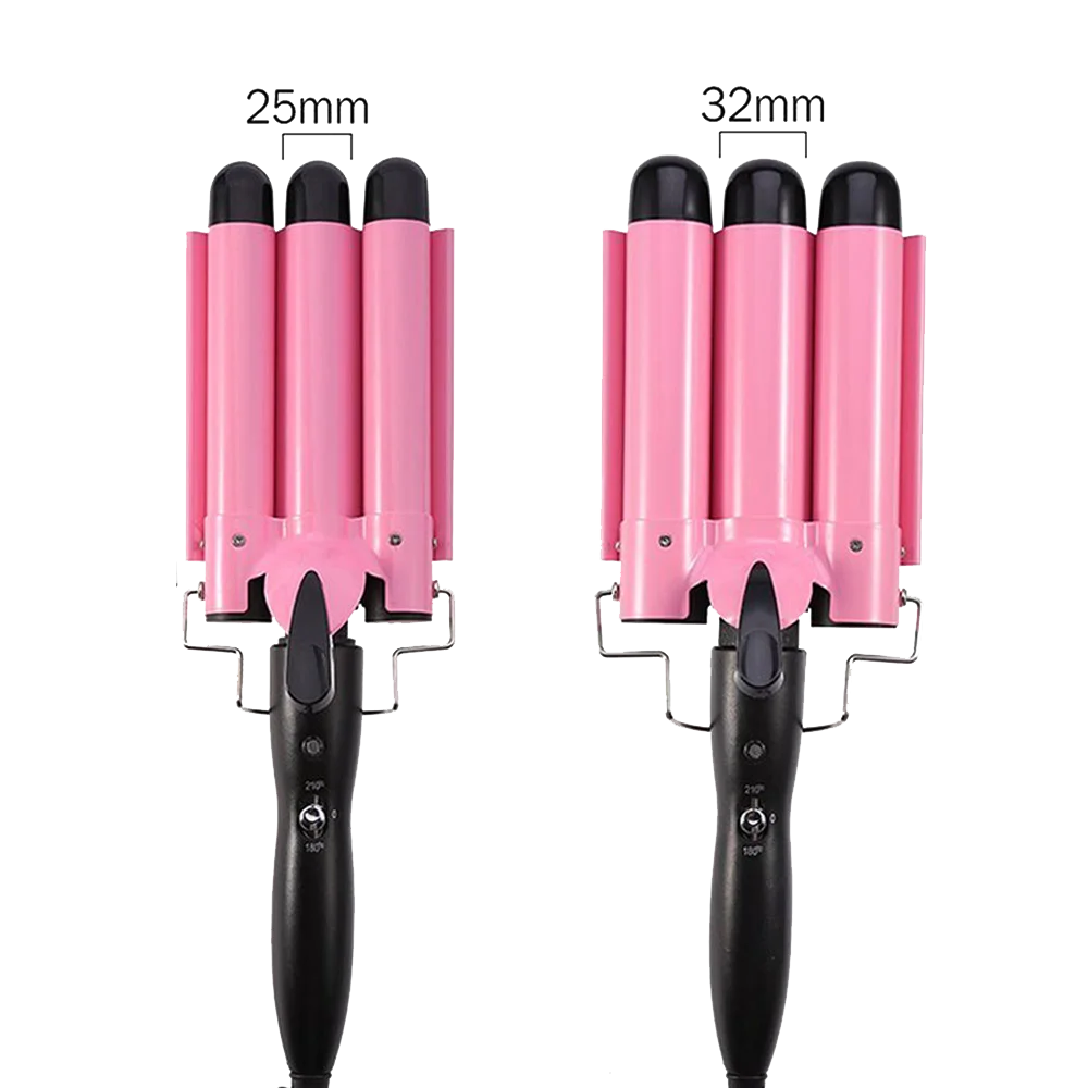 

Ceramic Hair Curler Triple Barrel Curling Iron Professional Hair Tools Styler 25mm 32mm Big Wave Hair Waver Roller Curling Wand