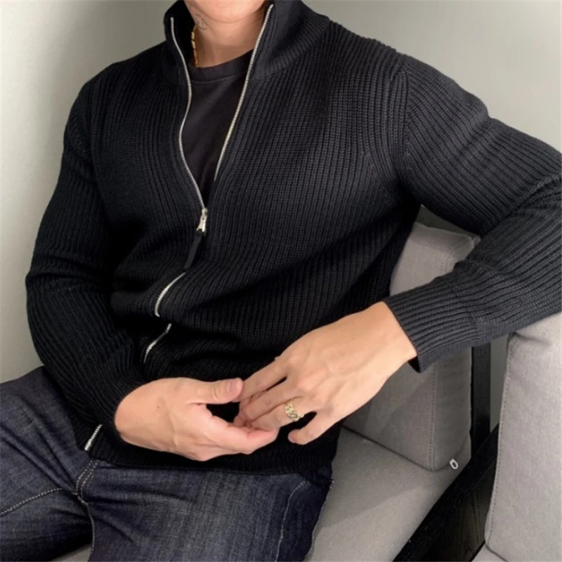 

mens cardigan Sweatshirt Cotton Round Neck fitness Essential Oversized Casual Wear Fashion 2020