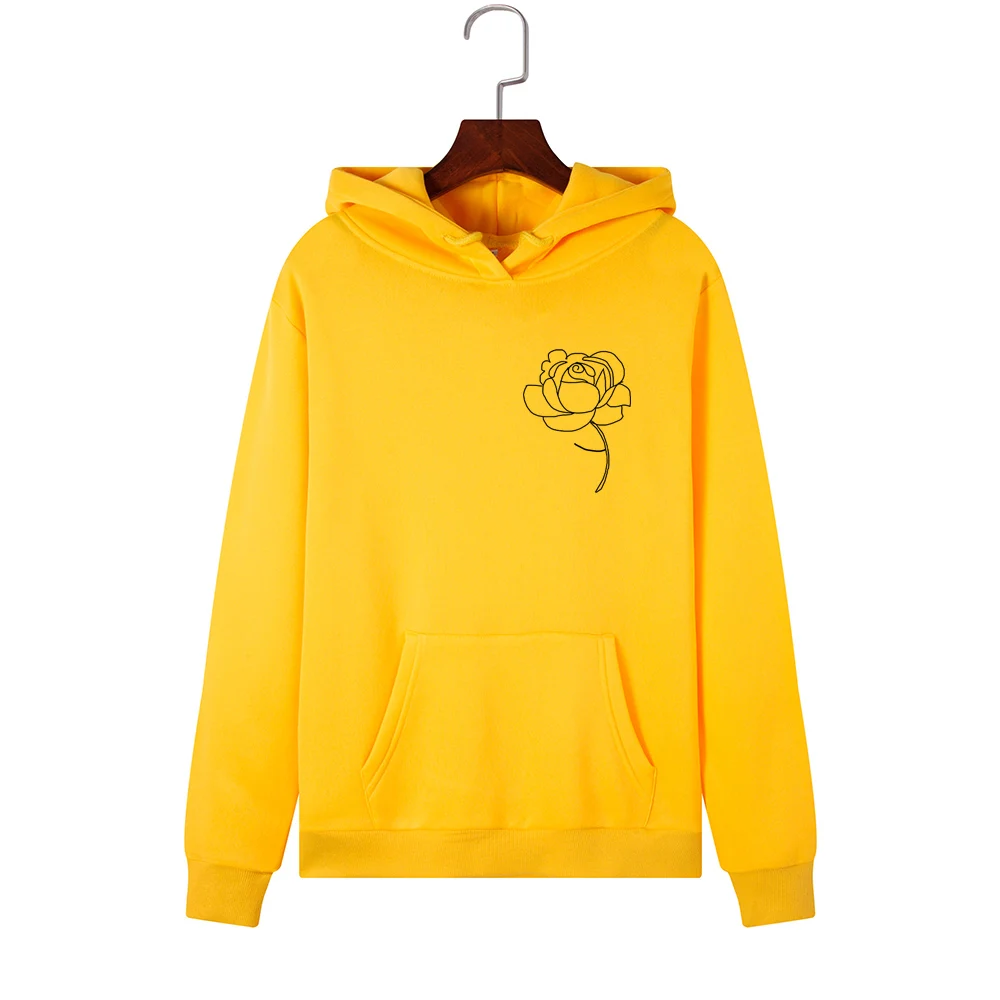 

Women Hoodies Oversized Hoodie Streetwear Hoody Sweatshirt Clothes Female Hooded Graphic Sweatshirts Rose Printed Autumn Tops