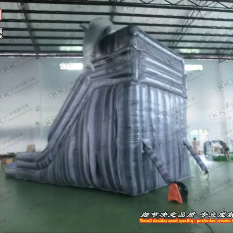 Серая надувная влажная горка 18 футов высотой водная в ваш бассейн|water slide for