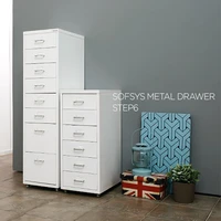 ikayaa metal drawer filing cabinet detachable mobile steel file cabinets w 8 drawers 4 casters