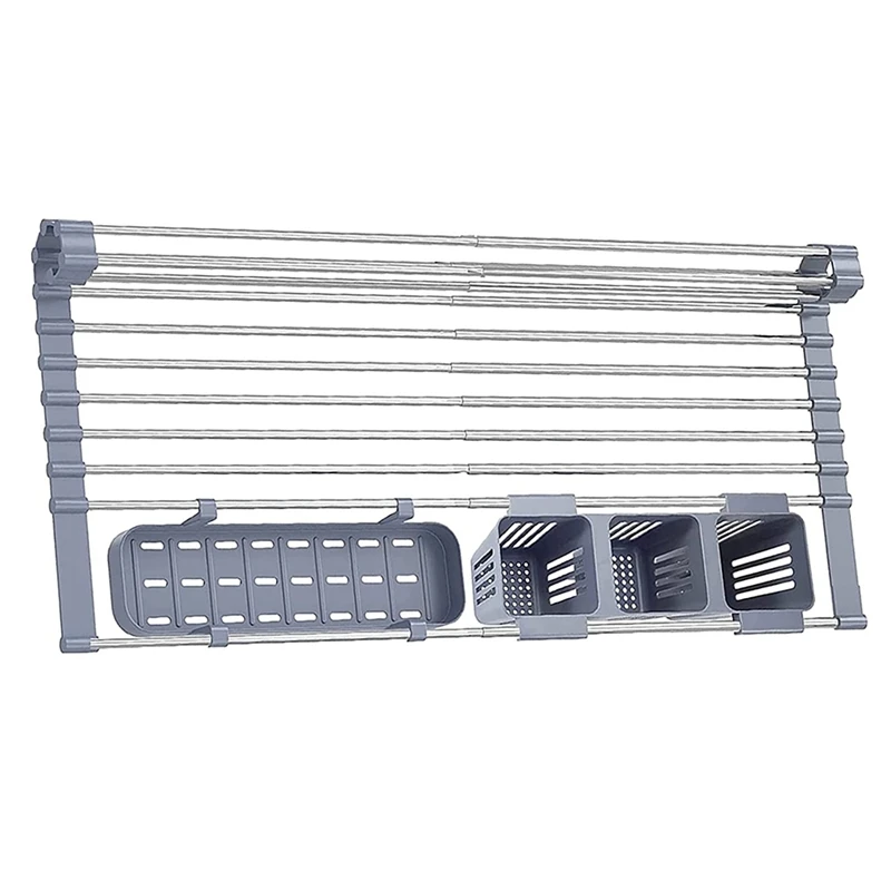 

Кухонная Выдвижная сушилка для посуды, Складная Сушилка для посуды из нержавеющей стали, сушилка для посуды на раковину