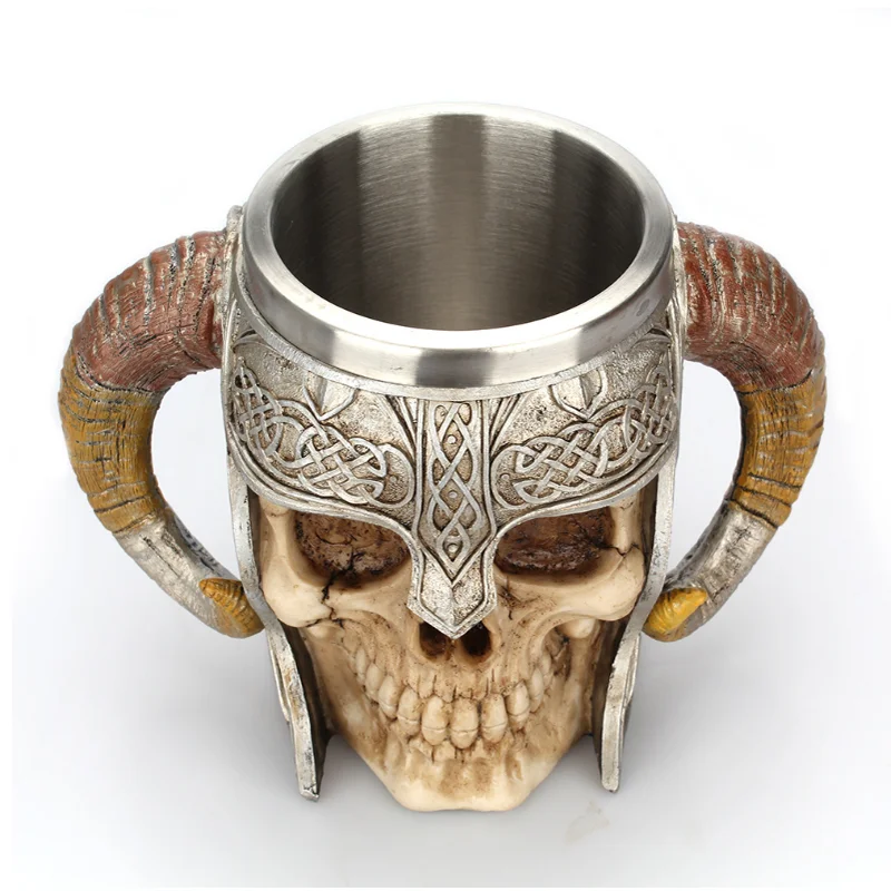 Бутылка для воды из нержавеющей стали с черепом кружка питья чая пива кофейная