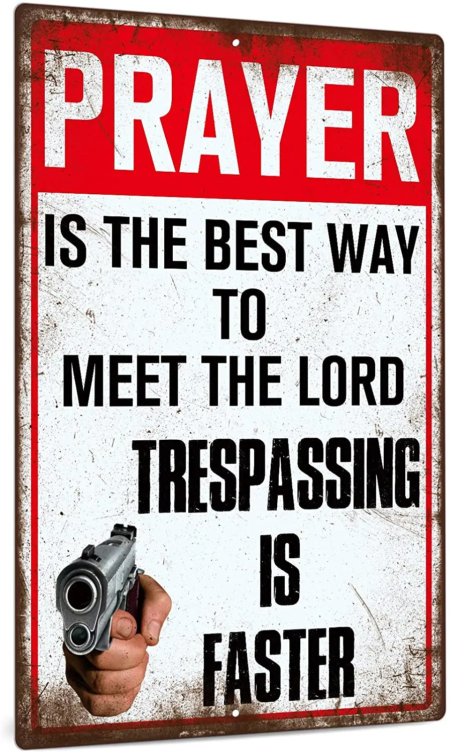 

Prayer Sign, Retro Funny Aluminum Metal Wall Sign