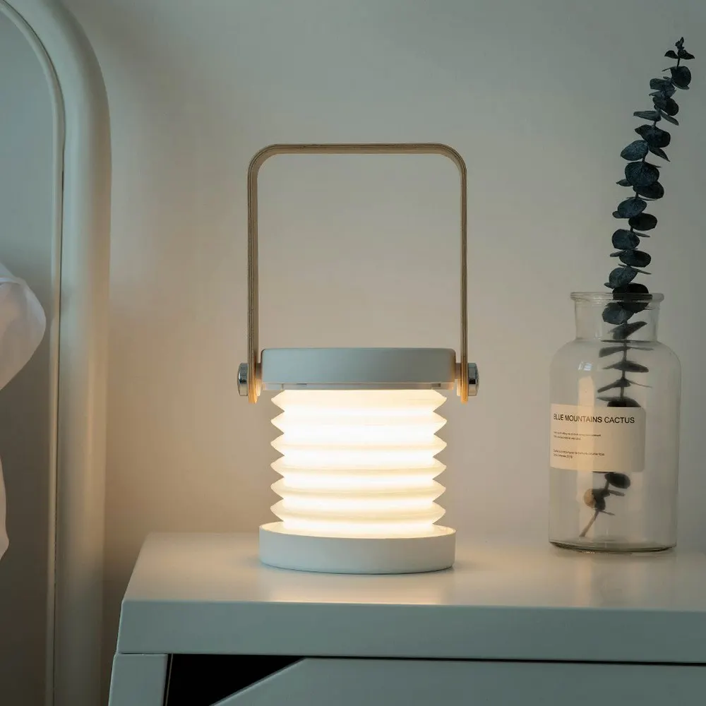 

Portable Lantern Light Usb Charging Bedroom Bedside LED Reading Lighting Retractable Folding Table Lamp Touch Switch Night Light