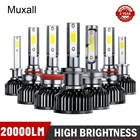 Muxall 2 шт. мини фар автомобиля COB 20000LM 80 Вт H4 светодиодный H7 H1 H3 H8 H11 9005 9006 3000K 6000K авто фары светодиодный свет