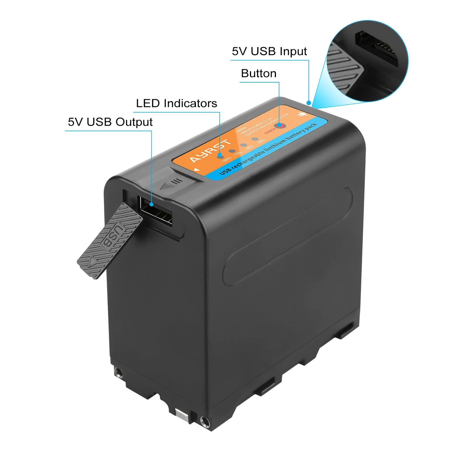 4Pcs NP-F970 NP-F980 F960 F970 8800mAh USB Input Battery with LED Power Indicator for Sony F550 F570 F750 F770 MC1500C 190P - купить по