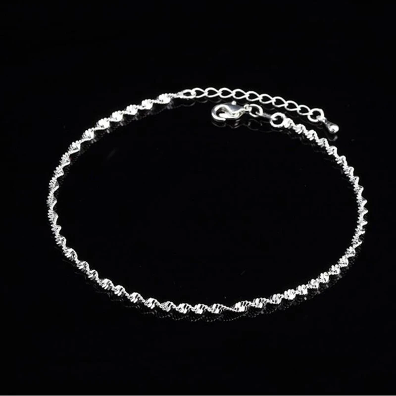 

Fashion Twisted Weave Chain For Women Anklet Hot Sale 925 Sterling Silver Anklets Bracelet For Women Foot Jewelry Anklet On Foot