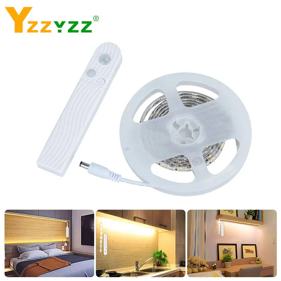 

5V 2835 PIR Motion Sensor Led Strip 1M 2M 3M Flexible lamp Illumination RGB LED Strips for Bedroom Stairs Living Study Home Deco