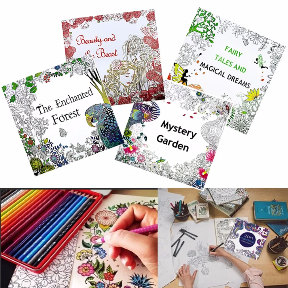 Книга Раскраска с изображением Зачарованного леса|Скетчбуки| |