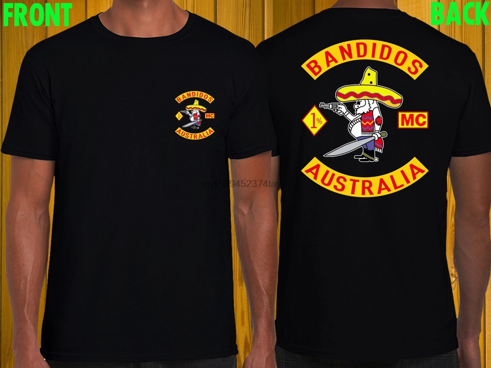 Camiseta negra bandados Australia MC