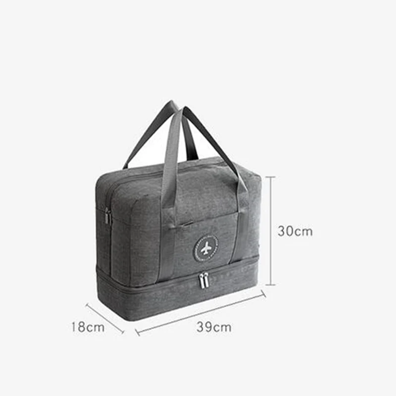 New Cationic Fabric Waterproof Travel Bag Large Capacity Double Layer Beach Portable Duffle Bags Packing Cube Weekend Bags|Коробки и