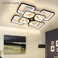black white square led chandelier ceiling light for living room dining bedroom chandelier with dimmable chandelier lamp for home
