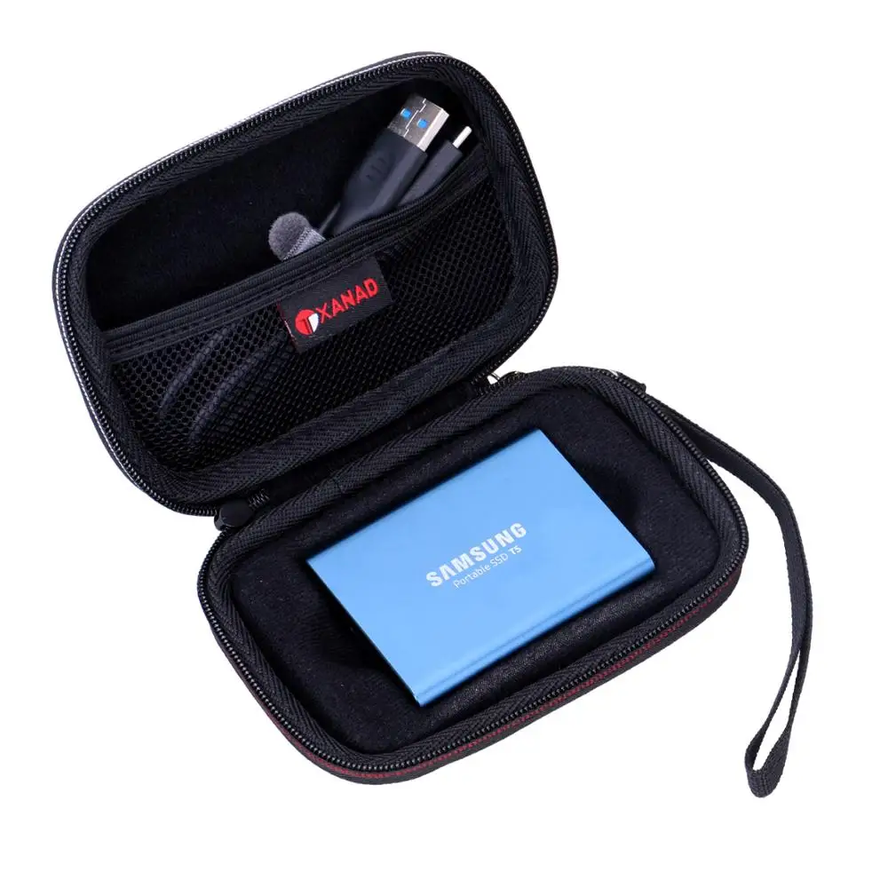black velvet for T5 XANAD Водонепроницаемый EVA защитный жесткий чехол для samsung T3 T5 дорожный жесткий чехол - Цвет: black velvet for T5