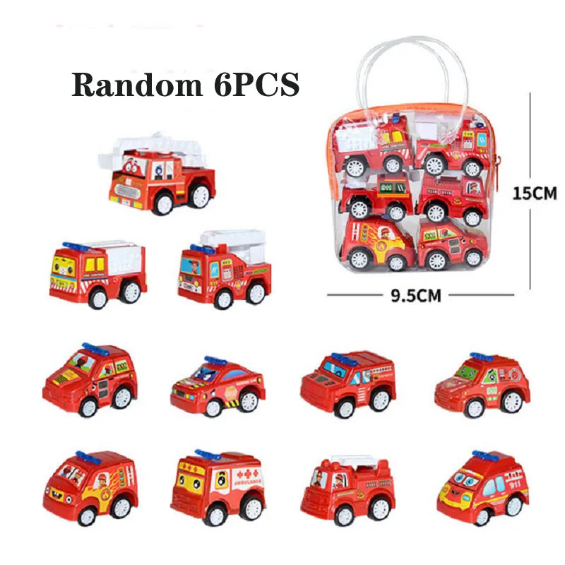 

6pcs/set Pull Back Car Set Construction Truck Vehicle Excavator Toy Mini Small Pull Back Car Toys for Boy Girl Baby Best Gift