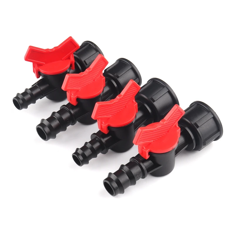 

3pcs 1/2" 3/4" Female Ball Valve 16 20mm PE Irrigation Pipe Connector Threaded Garden Water Connectors Water Hose Switch