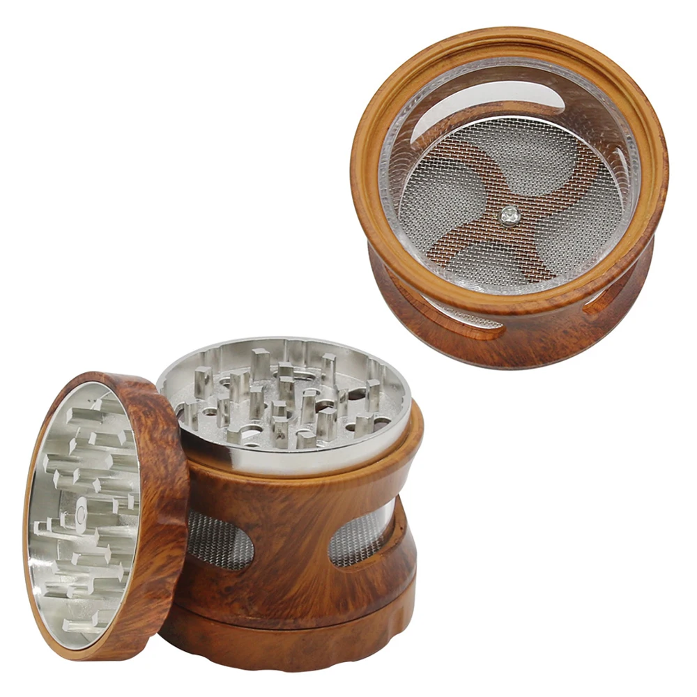 

10Pcs Tobacco 63mm Grinder Crusher With Transparent Windows Herb Herbal Grinders Cigarette Smoke Smoking Accessories Pipe Tool
