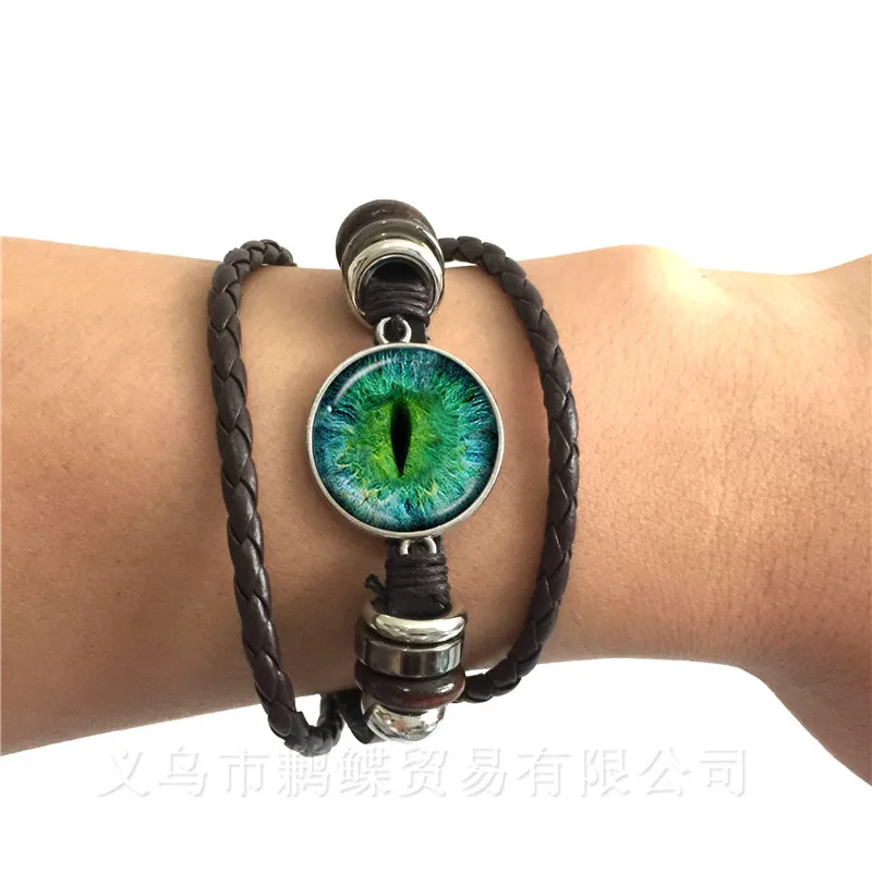Новинка 2018 классический очаровательный браслет с зелеными глазами и Злым Глазом
