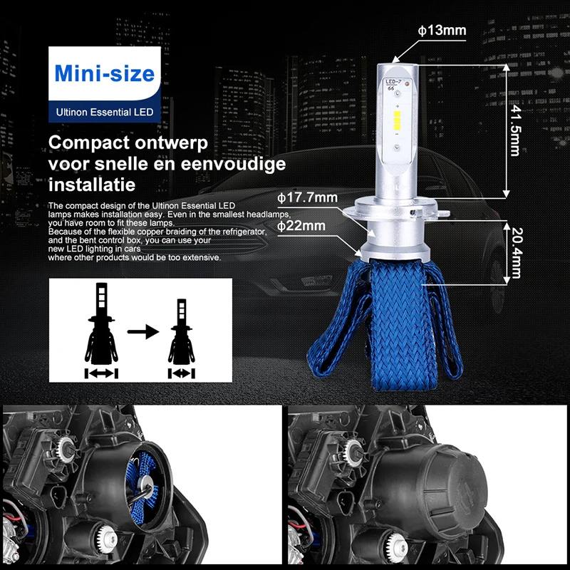 Philips Ultinon Essential H7 светодиодный 12 в 6000K автомобильные лампы для передних фар HL