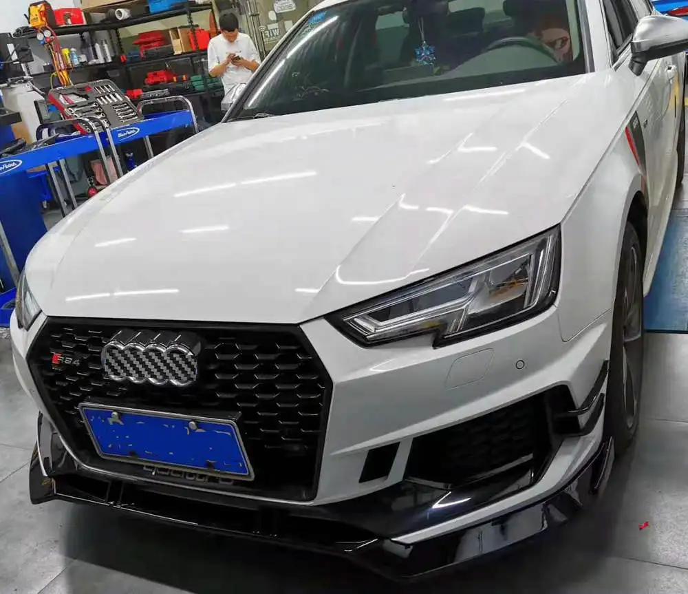 RS4 набор внешних комплектующих к автомобилю для Audi A4- переднего бампера и передней губы и переднего гриля/заднего бампера и заднего диффузора губ