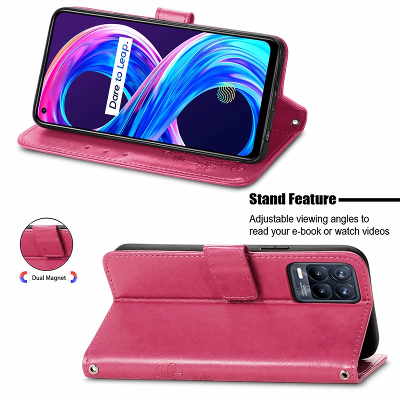for cover oppo realme 8 case bumper luxury flip magnetic leather phone bag case for oppo realme 8 cover for realme 8 cover book free global shipping