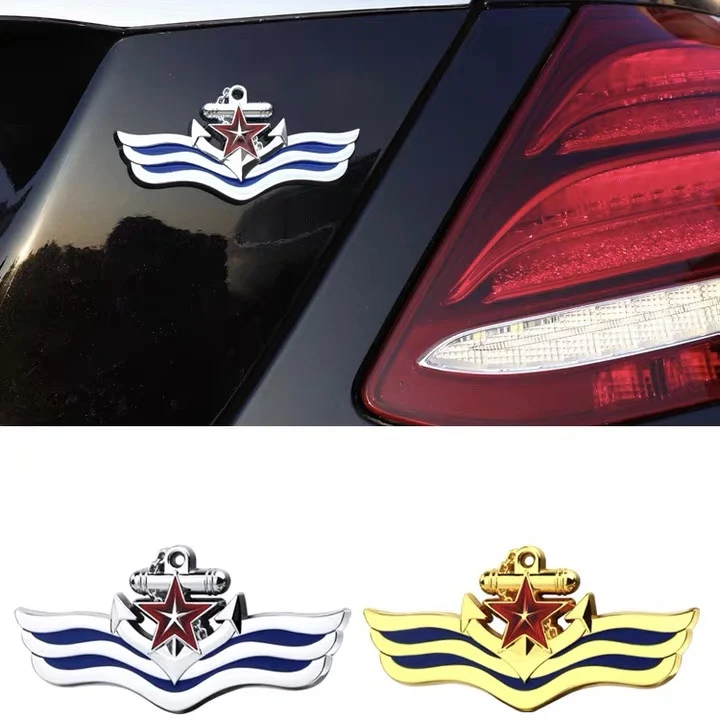 10 шт. 3D Стикеры гриль военно морской флот эмблема лодка якорный значок якорь