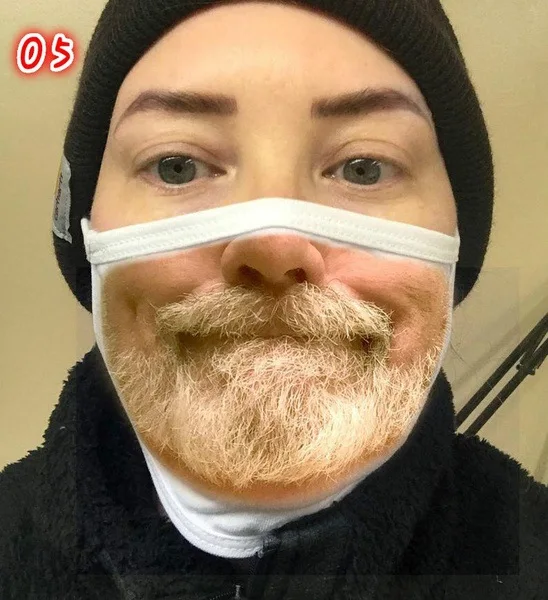 

Explosion black mask personality facial expression funny foreign trade mask dustproof cotton mask printing mask