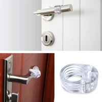 4pcs door stopper transparent silica door handle buffer wall protection doorknob bumper walls door handle anti collision ring