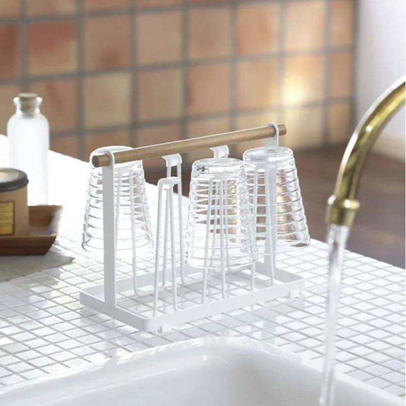 

Многофункциональная кухонная металлическая полка для хранения, деревянная сушилка для чашек, для дома, гостиной, OCT998