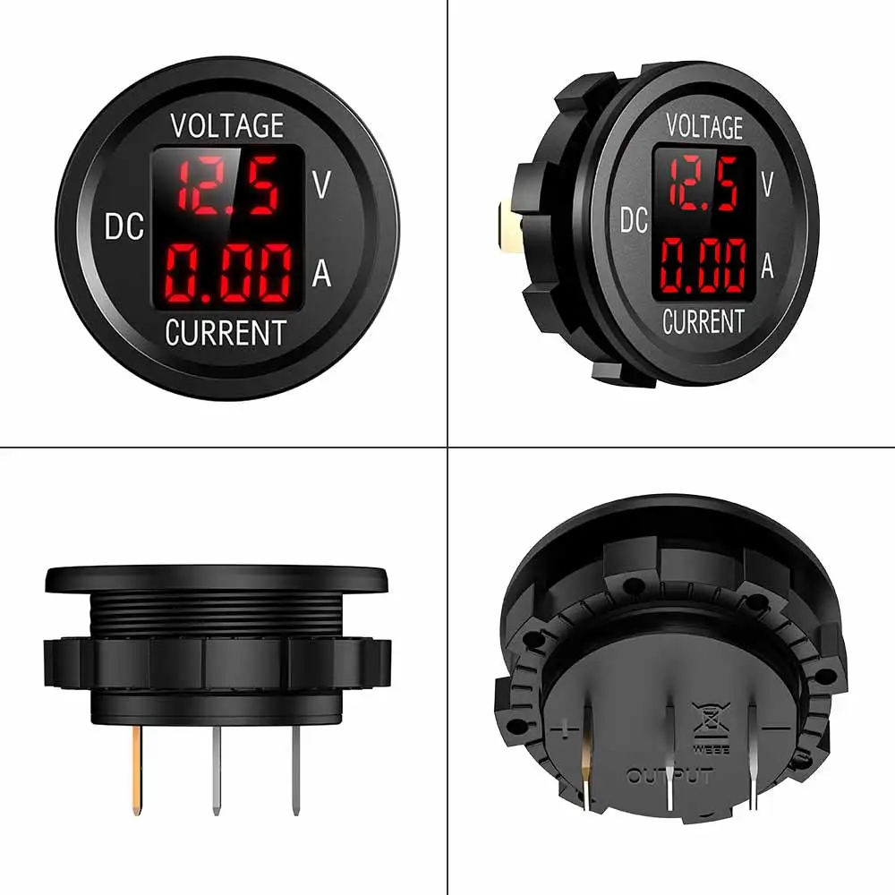 Цифровой вольтметр амперметр с светодиодный ем для автомобиля грузовика