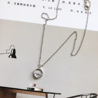 fashion simple water drop round pendant necklace stainless steel necklace charm women fashion jewelry exquisite accessories