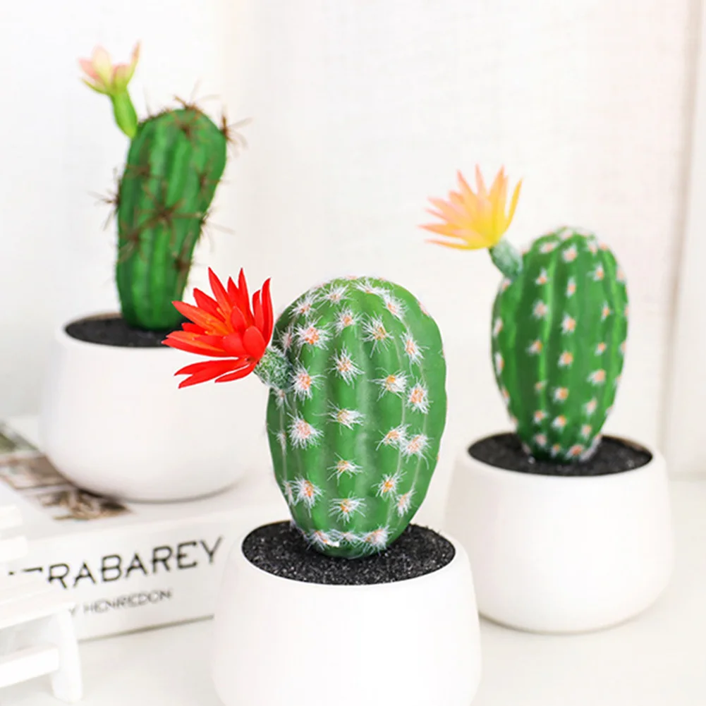Дешевые кактус бонсай суккулент поддельные горшках для струйного принтера desk