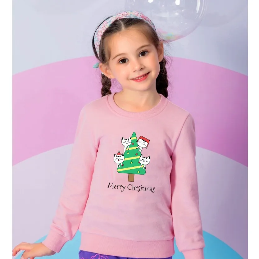 

Christmas Tree Girl Hoodies Xmas Animal Pattern Autumn Winter Outwear Children Sweatshirts for Kids Clothes Boy Cotton Pullovers