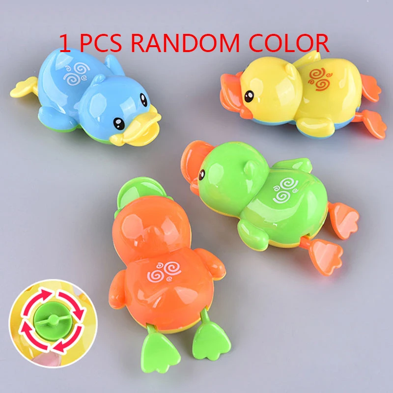1 PCS RANDOM COLOR Детские водяные Мультяшные милые игрушки морские животные Черепаха утка классический младенец плавать черепаха раненный заводные на цепочке дети пляж ванны игрушки - Цвет: 1 PCS RANDOM COLOR