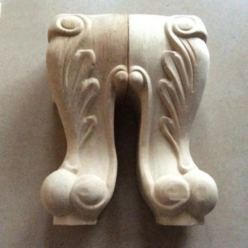 Деревянные резные ножки для мебели премиум-класса 4 шт. неокрашенные шкафа дивана