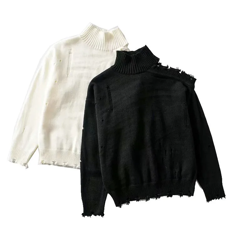 

Women Autumn Clothes Sexy Off Shoulder Tassel Turnleneck Sweaters Women Loose Oversized Pullover Knit Tops Causal Solid Sweaters