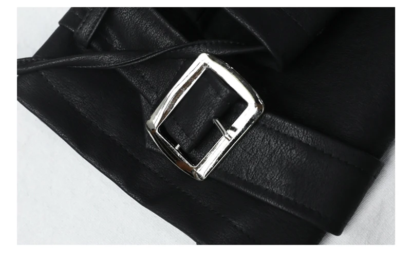 

[EAM] Loose Fit Black Pu Leather Big Size Jacket New Stand Collar Long Sleeve Women Coat Fashion Tide Spring Autumn 2021 1DB725