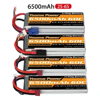 youme 6s 4s 3s lipo battery 6500mah 11 1v 14 8v 22 2v lipo 60c xt60 deans connector for rc car truck monster drone airplane