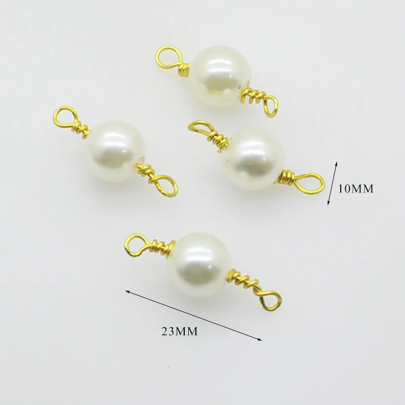 New Fashion 10Pcs/Lot Handmade Pearl Link Buttons Pendant DIY Handwork Fitting Gold Silver Accessories | Дом и сад