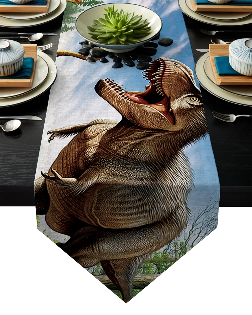 

Wildlife Dinosaur Table Runner Table Flag Home Party Decorative Tablecloth Table Runners