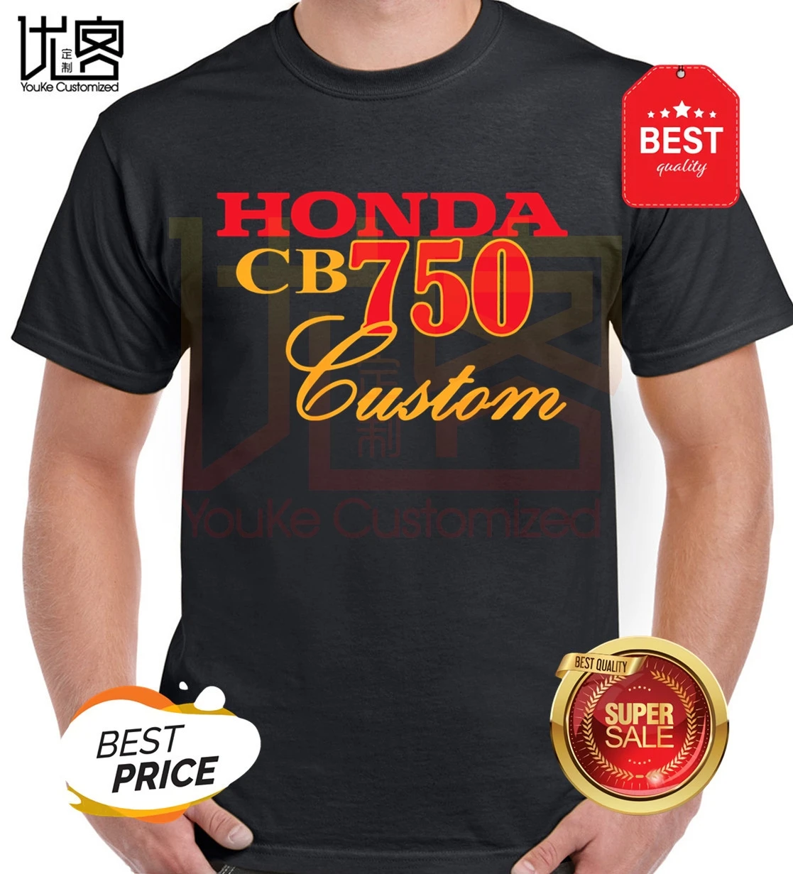 Новая футболка honda cb750 на заказ Винтажная для мотоциклистов мужская и женская из