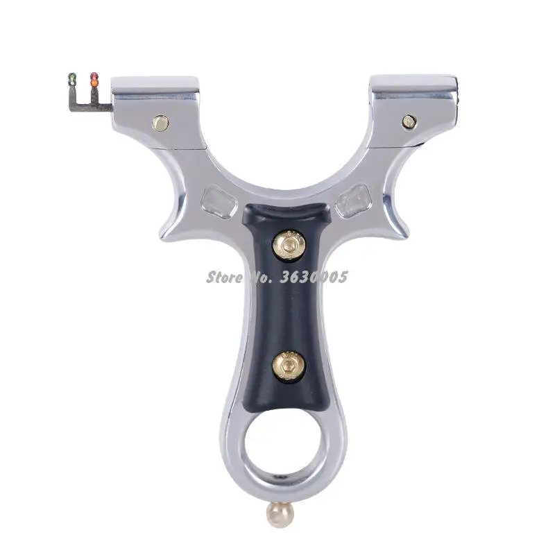 

Stainless Steel Slingshot Mini Quick Press Clip Outdoor Precision Hunting Slingshot Mirror Polished With Fiber Optic Aiming