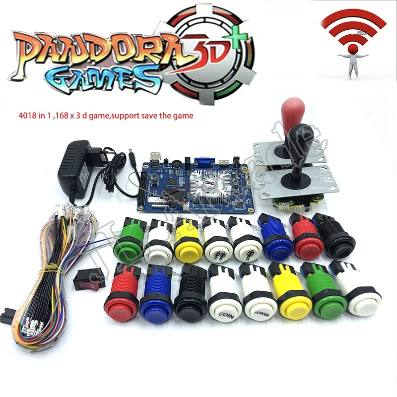 WI FI DIY Аркады набор Pandora игра 3D 4018 в 1 настольная + 8 джойстик Американский Гапп