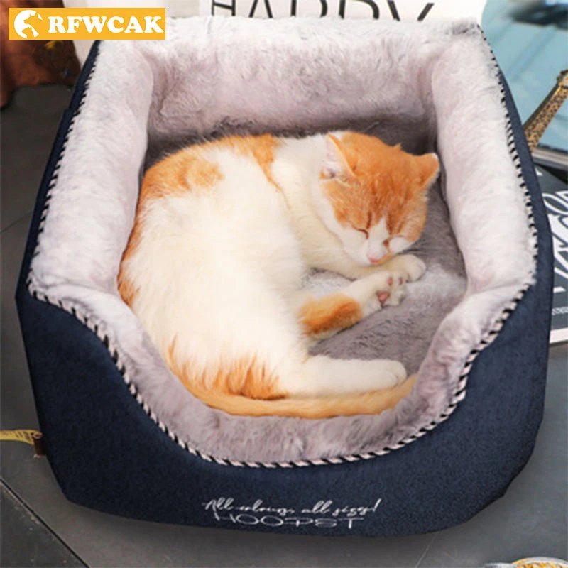 RFWCAK кровать для питомца кошки согревающая Питомник Кровать собаки домик зимний