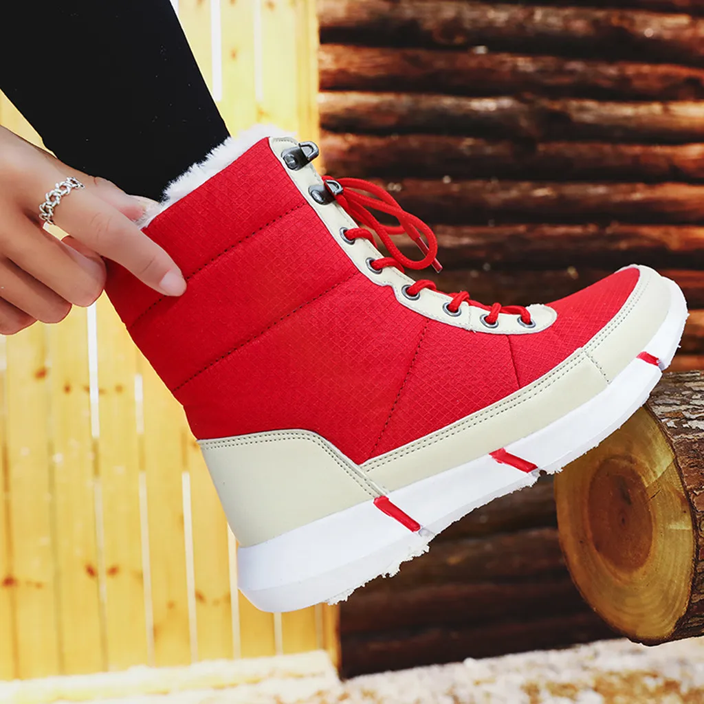 Женские зимние ботинки с плюшевой стелькой зимняя женская обувь на шнуровке