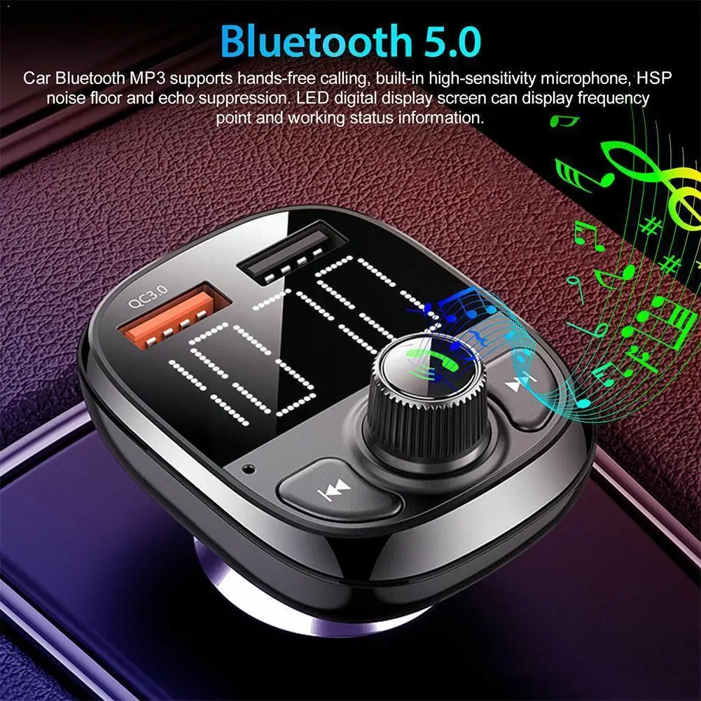 

Bluetooth Car FM Transmitter Handsfree QC3.0 USB Charger Kit Adapter USB Charger Dual Car Charge Dropshipping Radio Mp3 Qui A1E3