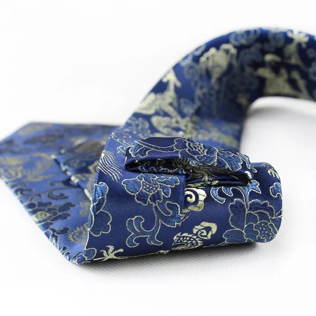 Китайский дракон галстук из натурального шелка Ретро Цветочный 9 см Широкие