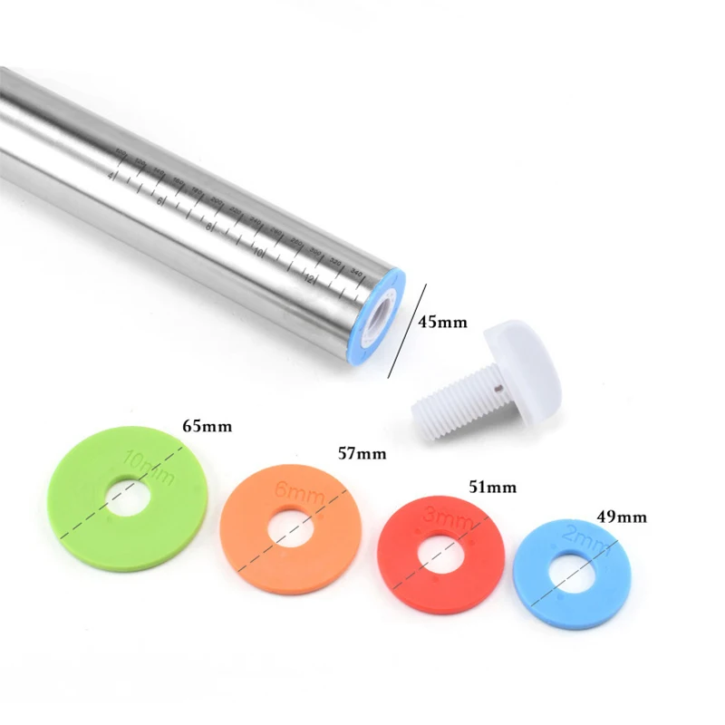 Регулируемая Скалка из нержавеющей стали с 4 съемными кольцами | Дом и сад