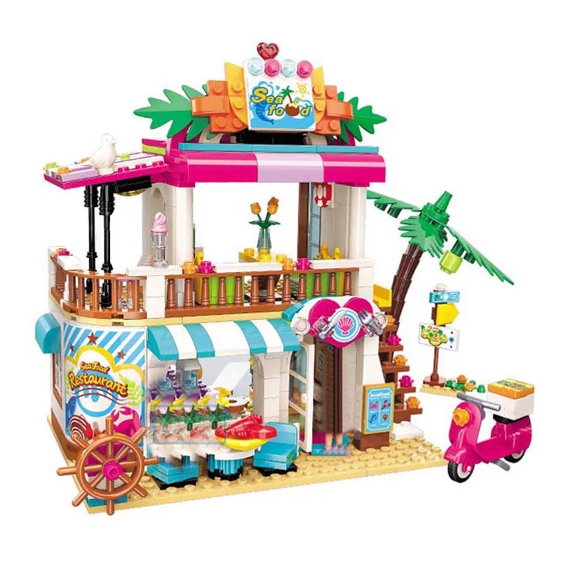 Конструктор для девочек морской пляж горка парк развлечений дом вечеринка